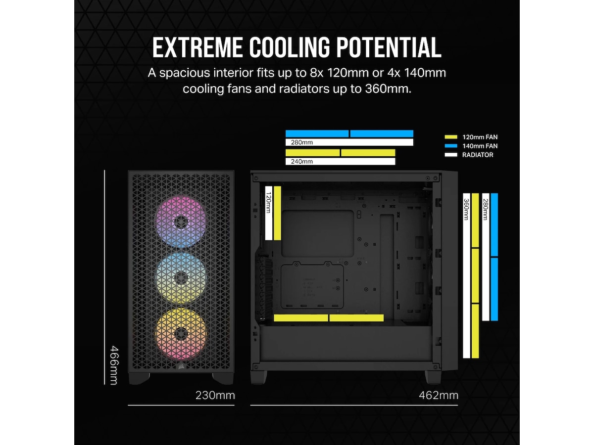 Corsair 3000D AIRFLOW RGB Mid Tower (sort) - Midi Tower - Komplett.dk