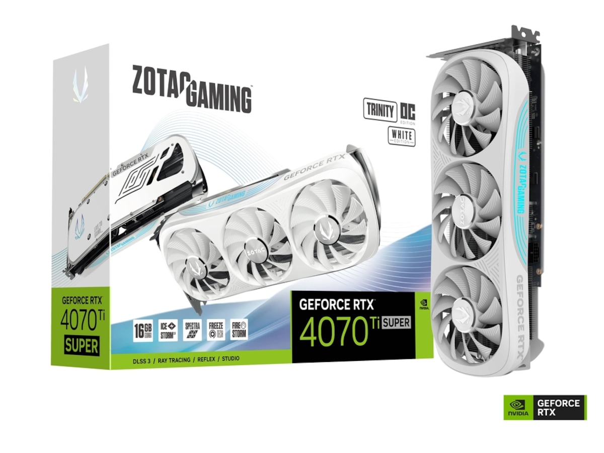 ZOTAC GAMING GeForce RTX 4070 Ti SUPER Trinity OC (hvidt) Grafikkort