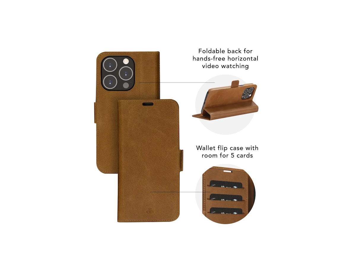 dbramante1928 iPhone 15 Copenhagen wallet cover (tan) Mobilcover