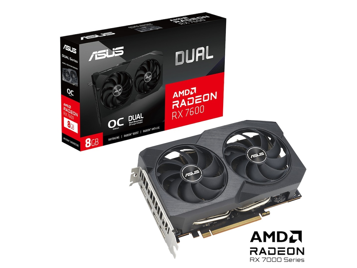 ASUS Dual Radeon RX 7600 V2 OC Grafikkort