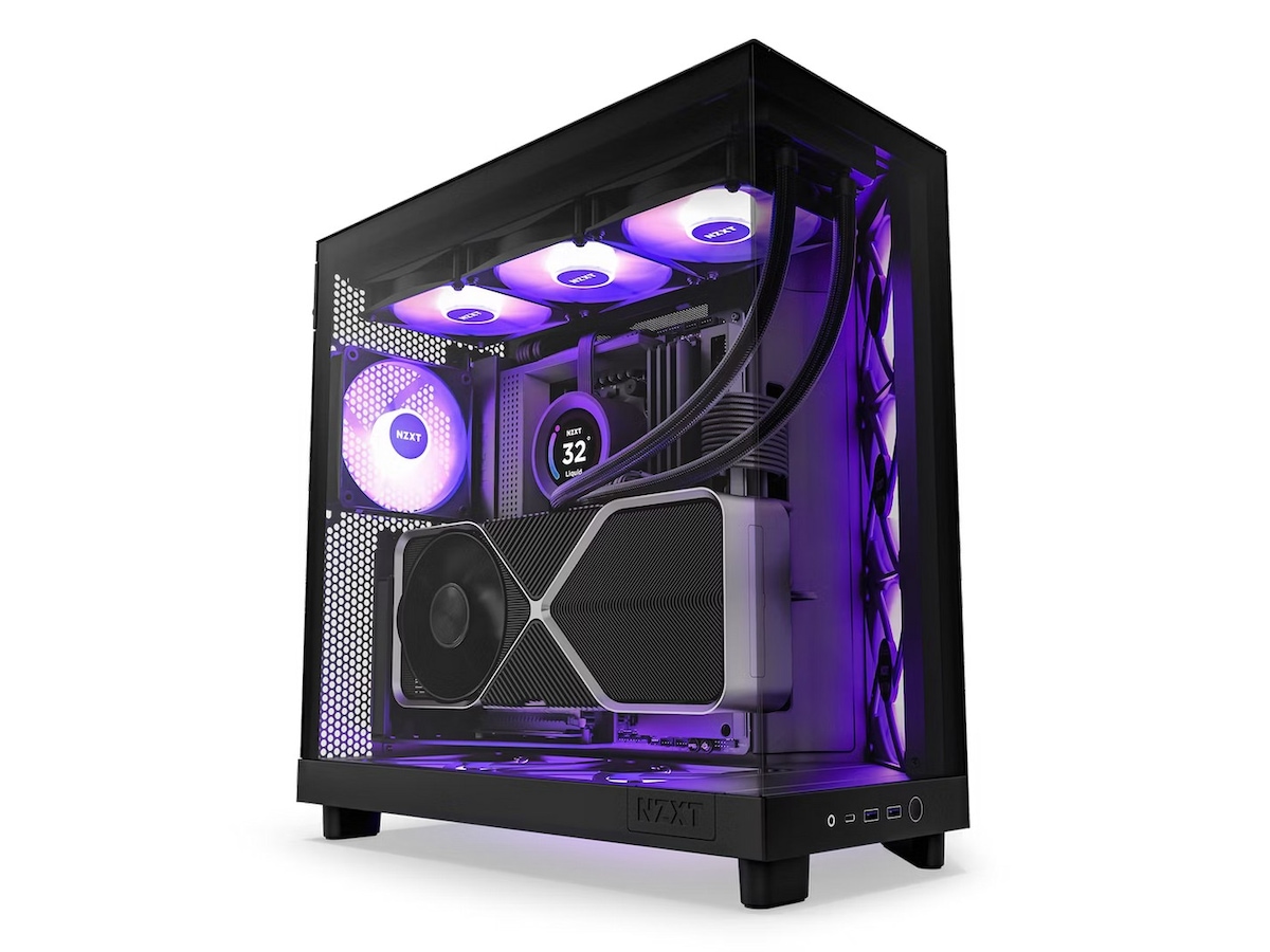 NZXT H6 Flow Case Dual Chamber RGB Mid Tower (sort) Midi Tower