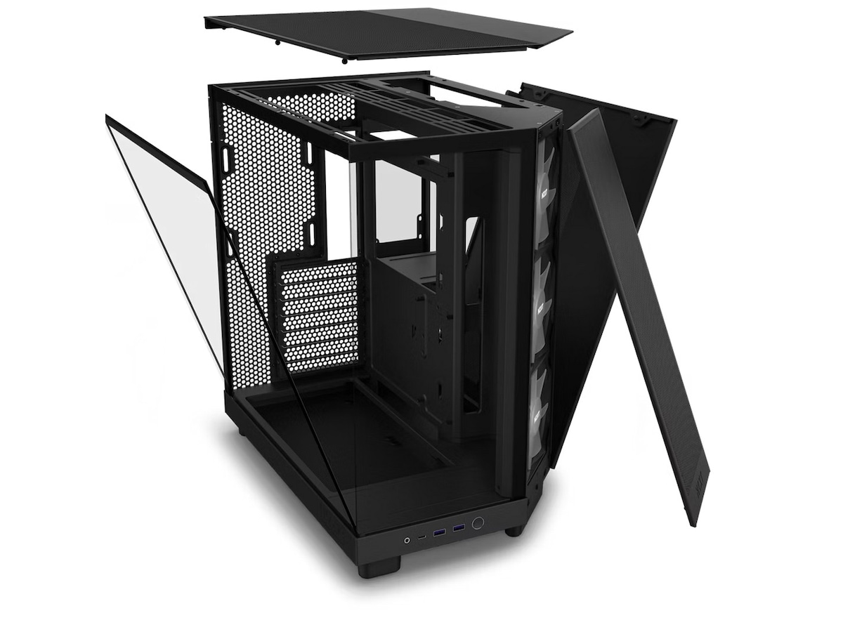 NZXT H6 Flow Case Dual Chamber RGB Mid Tower (sort) Midi Tower