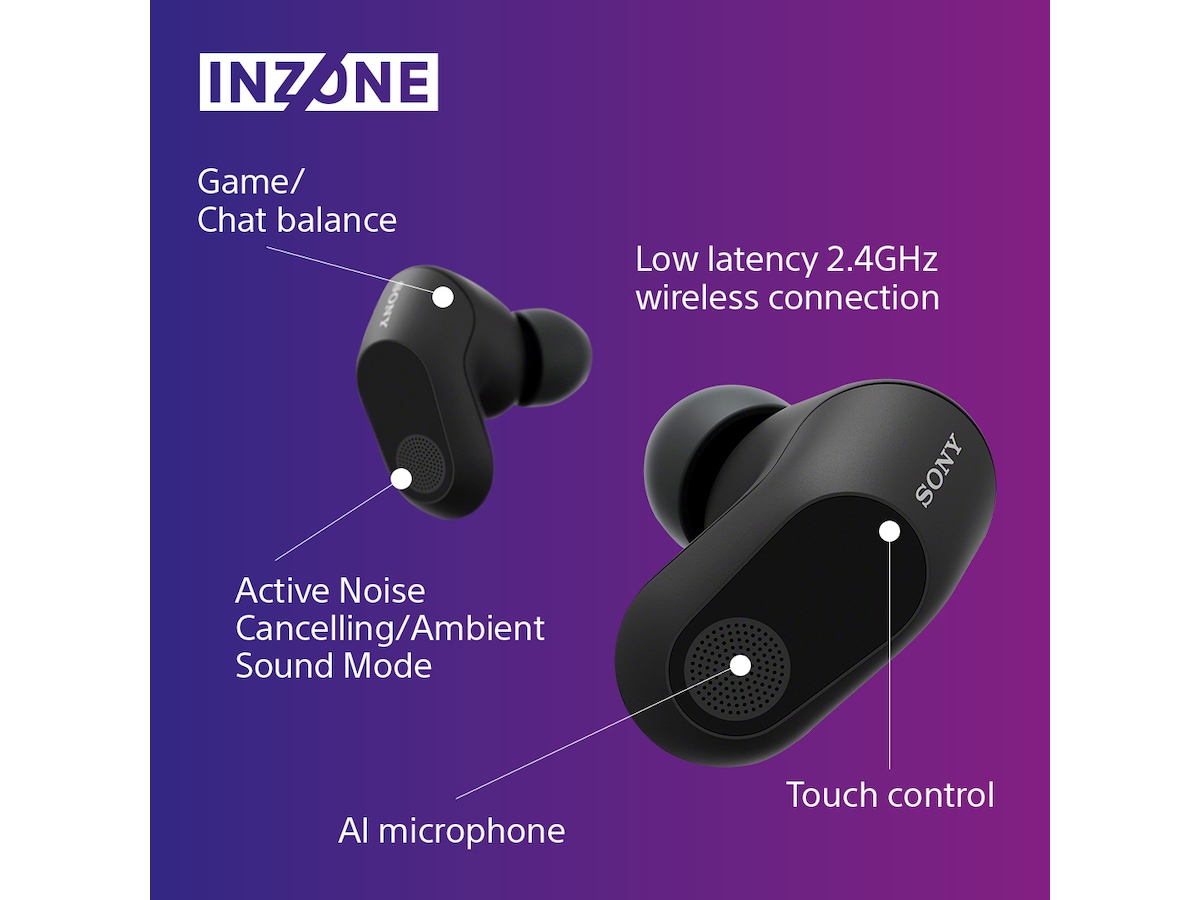 Sony INZONE Buds True Wireless Gaming høretelefoner (sort) In-ear høretelefoner