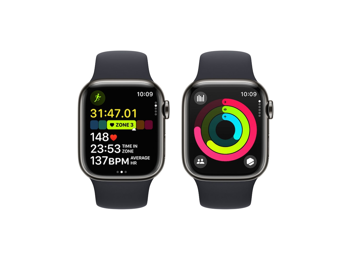 Apple Watch Series 9 GPS + LTE 41mm Rustfrit stål (grafitgrå) Smartwatches