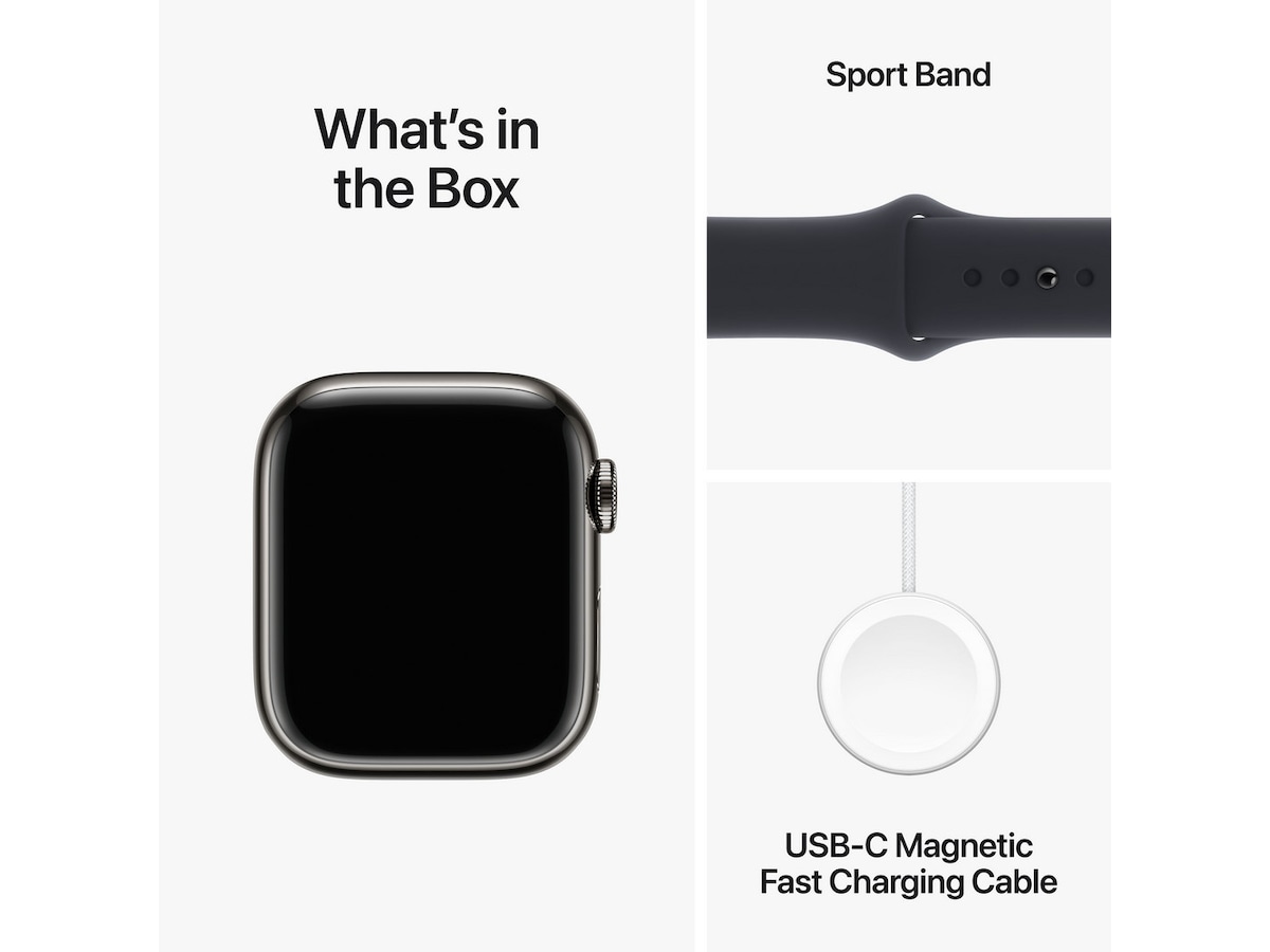 Apple Watch Series 9 GPS + LTE 41mm Rustfrit stål (grafitgrå) Smartwatches