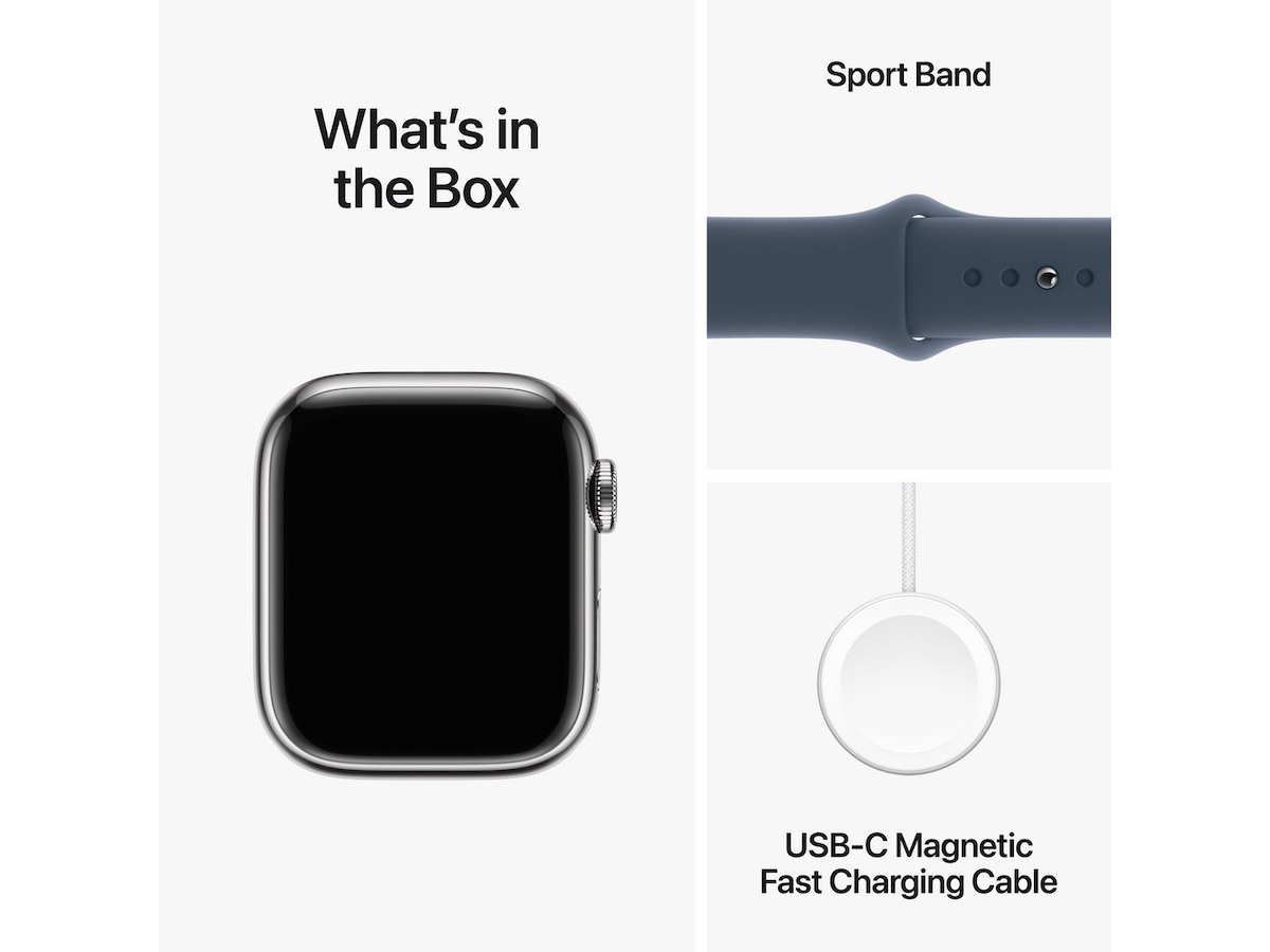 Apple Watch Series 9 GPS + LTE 41mm Rustfrit stål (sølv) Smartwatches