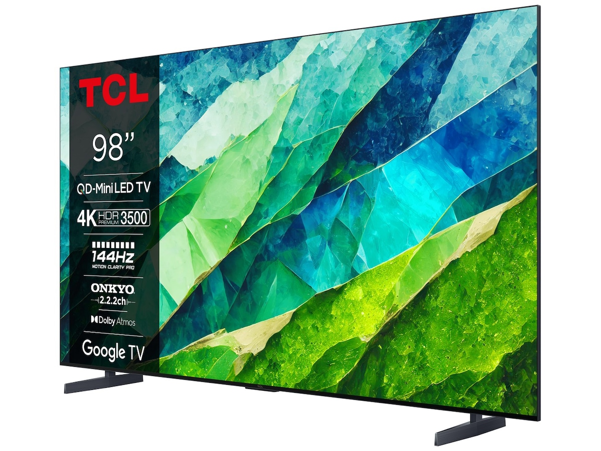 TCL 98" 98C855 QLED Pro 4K Google TV 144Hz Over 80 tommer TV