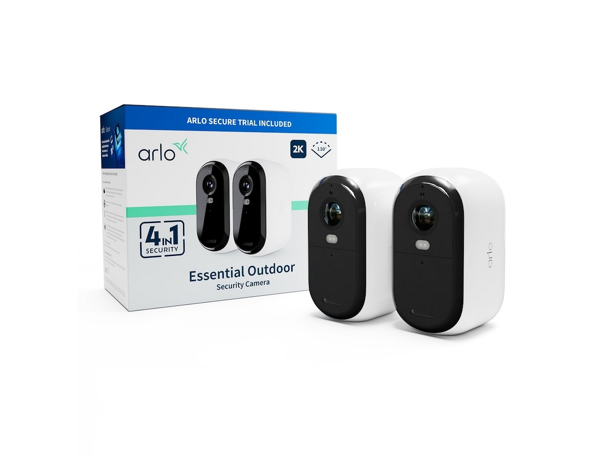 Arlo Essential 2 XL 2K Outdoor overvåkningskamera (hvit) 2pk Overvågningskameraer