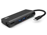 iiglo 7-i-1 Slim Multiport Docking (sort) Dockingstation og USB-hub