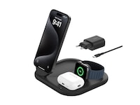 Belkin 3-i-1 Qi2 trådløs oplader (sort) Trådløs oplader