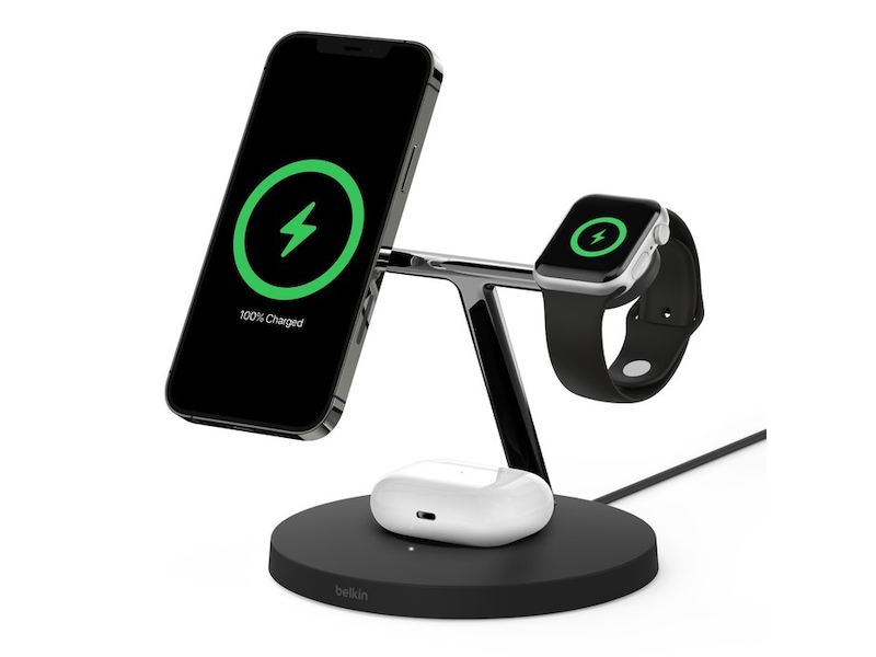 Belkin Boost Charge Pro 3-i-1 15W Trådløs ladestation (sort) Trådløs oplader