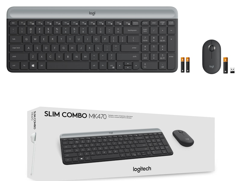 Logitech MK470 Slim Trådløs Kombination Mus & keyboards -kombinasjonspakker