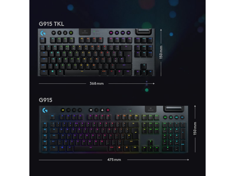 Logitech G915 LIGHTSPEED TKL Trådløst Gaming Tastatur (sort) Gamingkeyboard