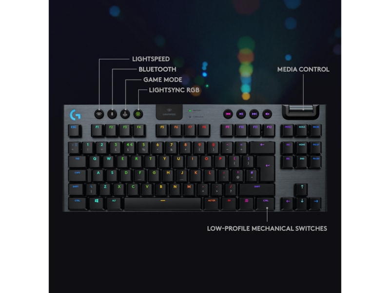 Logitech G915 LIGHTSPEED TKL Trådløst Gaming Tastatur (sort) Gamingkeyboard