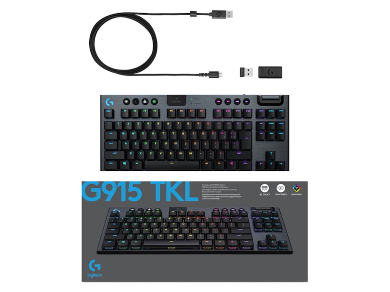 Logitech G915 LIGHTSPEED TKL Trådløst Gaming Tastatur (sort) Gamingkeyboard