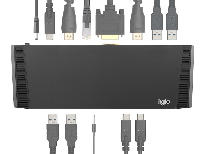 iiglo 12-i-1 Universal Docking Dockingstation og USB-hub