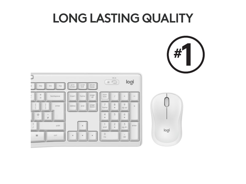 Logitech MK295 Silent Wireless Combo tastatur og mus (hvid) Mus & keyboards -kombinasjonspakker