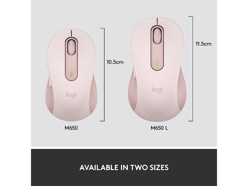 Logitech Signature M650 Medium  trådløs mus Pink Mus