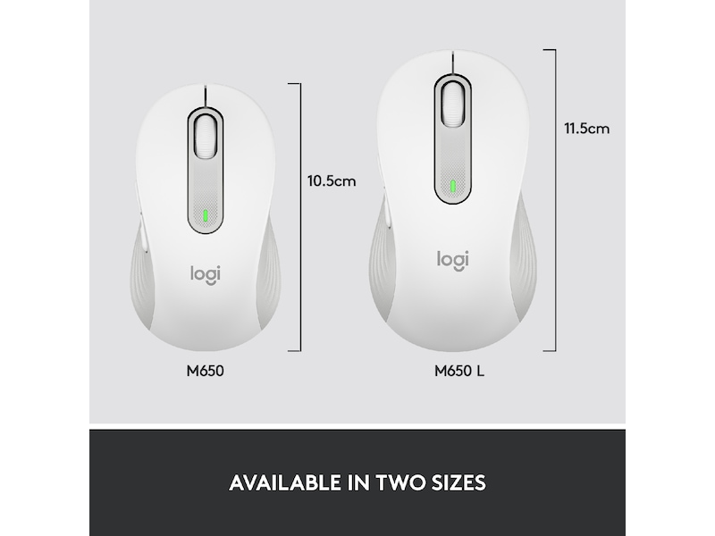 Logitech Signature M650 Medium  trådløs mus Offwhite Mus