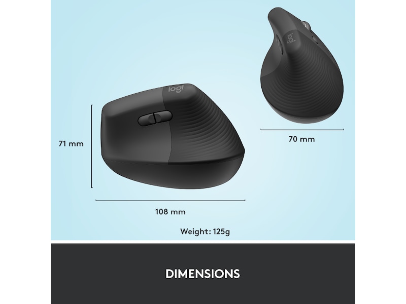 Logitech Lift Vertikal mus (graphite) Mus