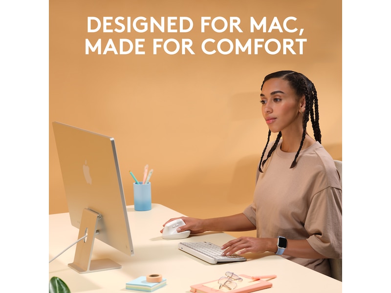 Logitech Lift for Mac Vertikal Trådløs Mus (off-white) Ergonomiske