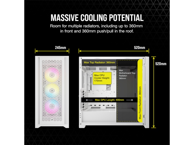 Corsair iCUE 5000D RGB Airflow Mid-Tower (hvidt) Midi Tower