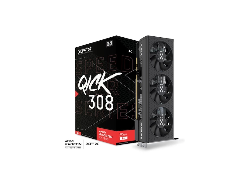 XFX Speedster QICK308 Radeon RX 7600 Black Grafikkort