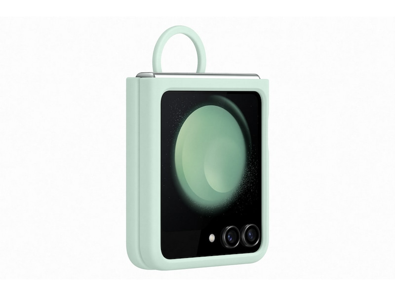 Samsung Z Flip5 silikonecover med ring (ocean green) Mobilcover