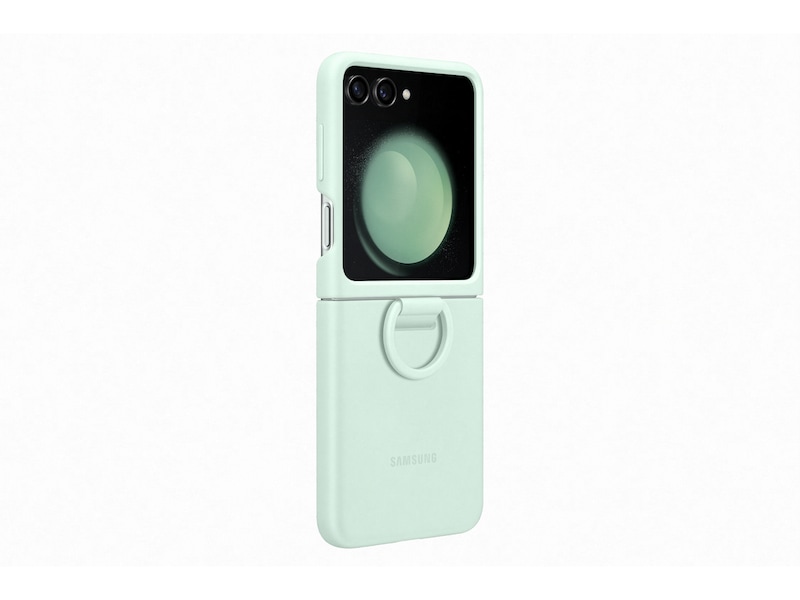 Samsung Z Flip5 silikonecover med ring (ocean green) Mobilcover