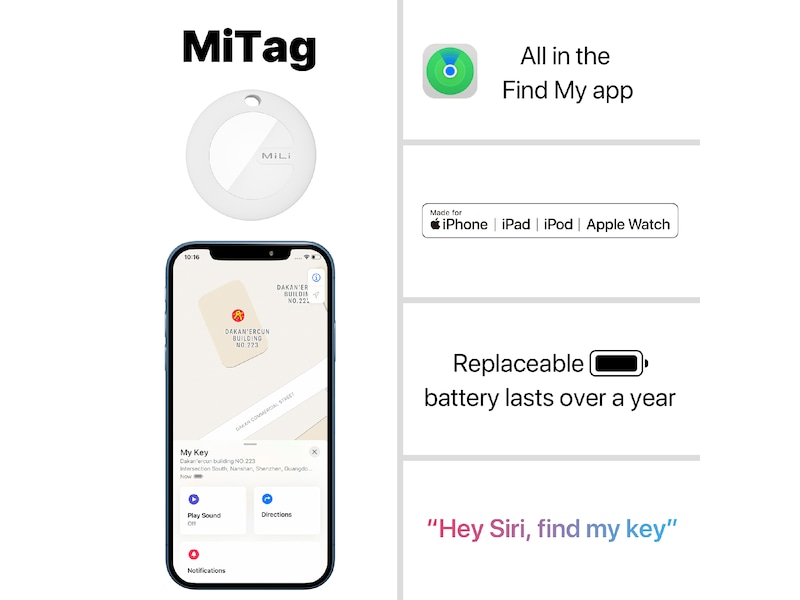 MiLi MiCollar Halsbånd til hunde, med sporingschip (sort) Bluetooth tracker & GPS