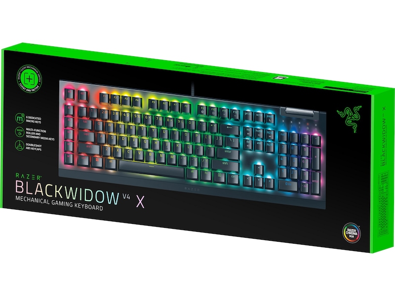 Razer Blackwidow V4 X Green Switch gamingtastatur (sort) Gamingkeyboard