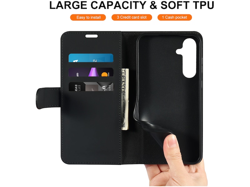 iiglo Samsung Galaxy A35 Wallet cover (sort) Mobilcover