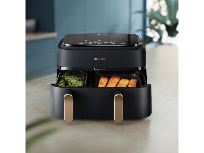 Philips Dual Basket Airfryer 9L NA352/00 (grå/kobber) Airfryer