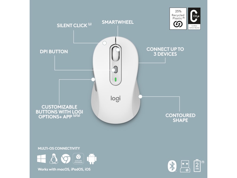 Logitech Signature Slim Combo MK950 (off-white) Mus & keyboards -kombinasjonspakker