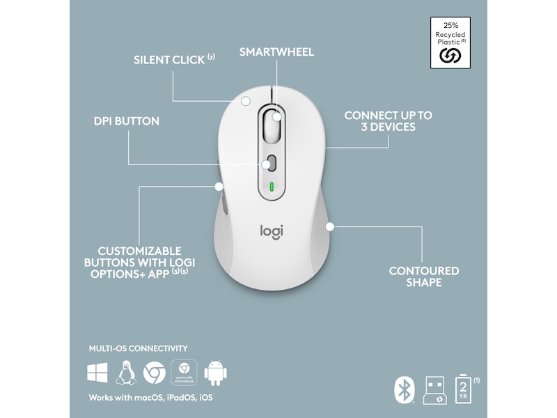 Logitech Signature Slim Combo MK950 (off-white) Mus & keyboards -kombinasjonspakker