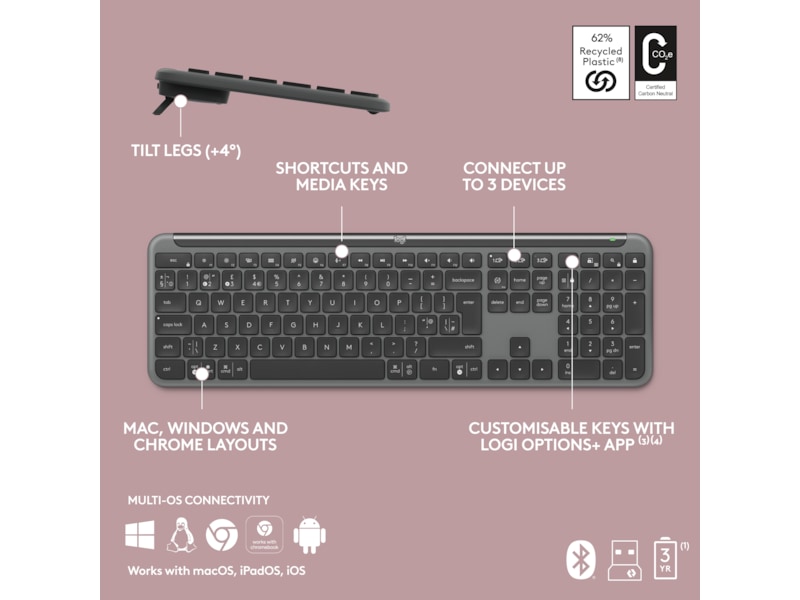 Logitech Signature Slim Combo MK950 (graphite) Mus & keyboards -kombinasjonspakker