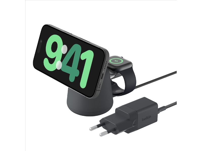 Belkin Boost Charge Pro 2-i-1 15W trådløs ladestation (charcoal) Trådløs oplader