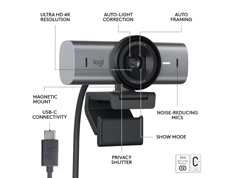 Logitech MX Brio 4K webcam (graphite) Webkameraer