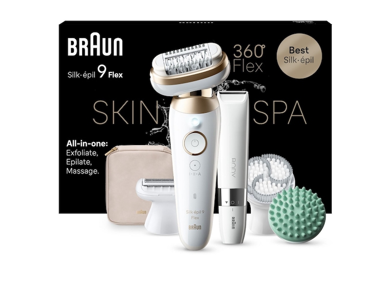 Braun Silk-épil 9 Flex 3S SkinSpa Epilator SES9-481 (hvid/guld) Epilator & IPL-hårfjerning