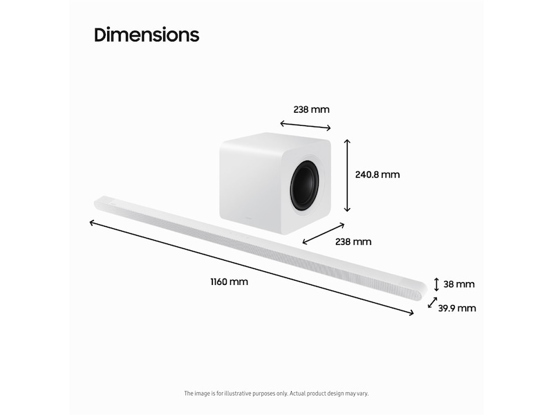 Samsung HW-S811D soundbar med subwoofer (hvidt) Soundbars