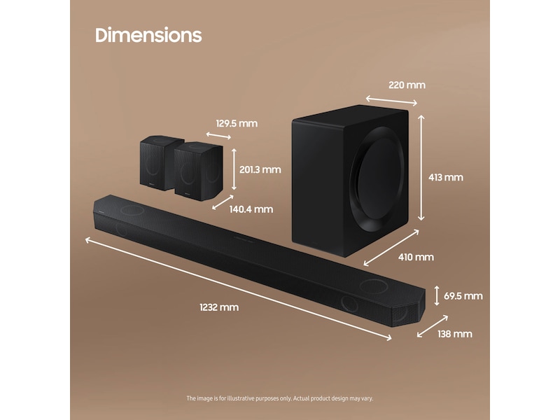 Samsung HW-Q995D soundbar med subwoofer (sort) Soundbars