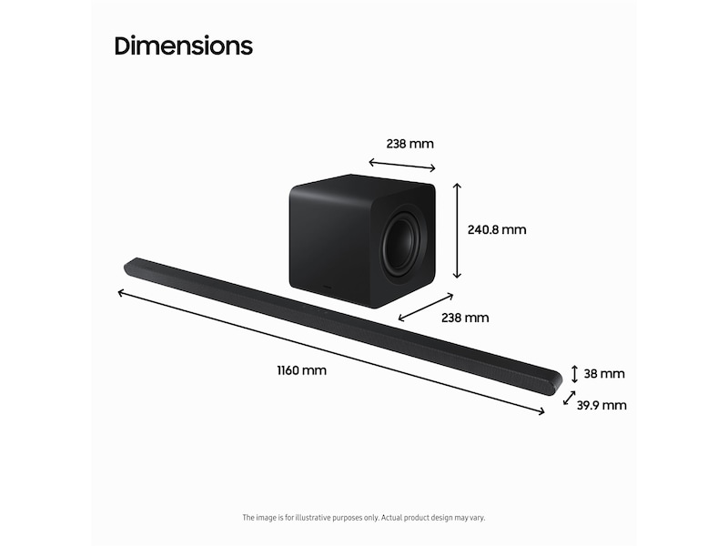 Samsung HW-S810D soundbar med subwoofer (sort) Soundbars