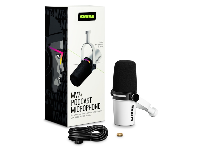 Shure MV7+ Podcast Mikrofon (hvid) Mikrofon