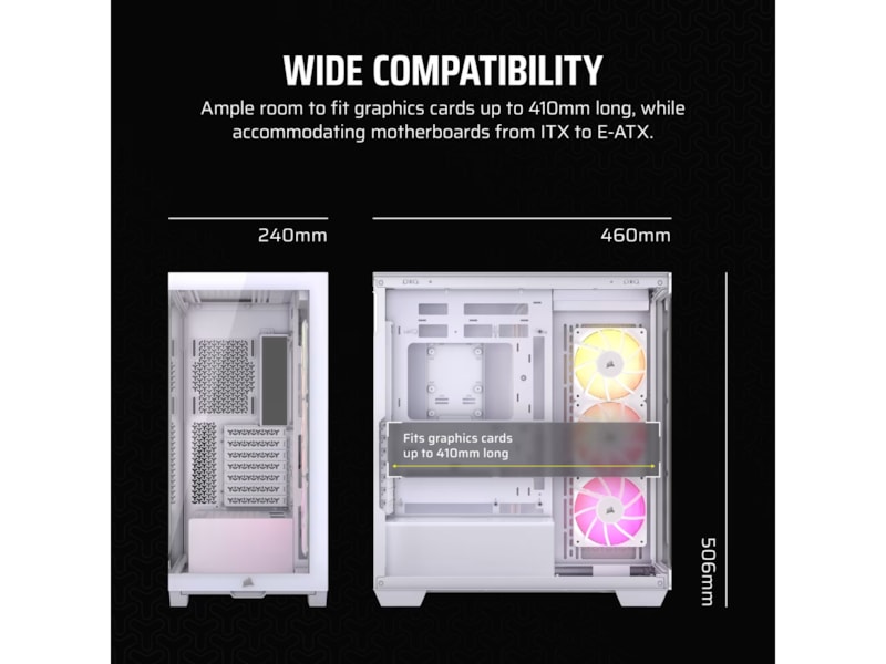 Corsair 3500X ARGB Tempered Glass Mid Tower (hvidt) Midi Tower