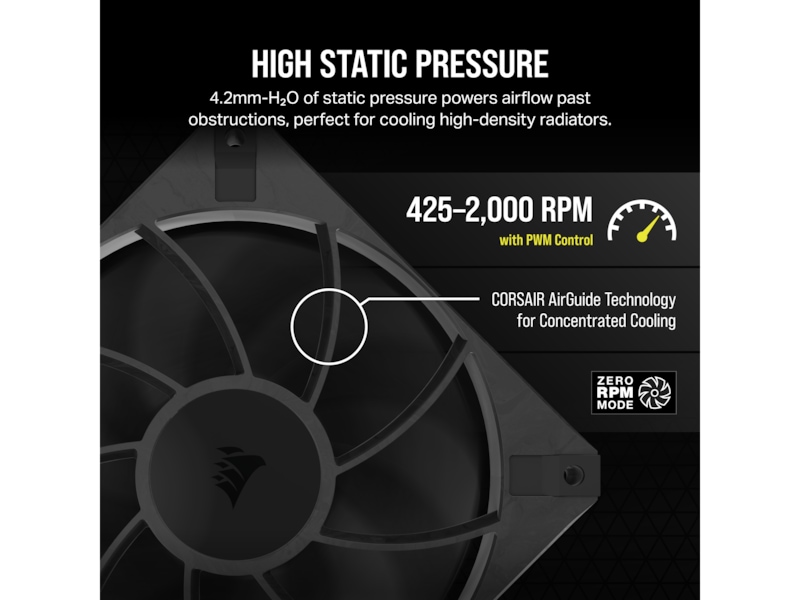 Corsair RS120 MAX PWM Thick Ventilator Blæsere