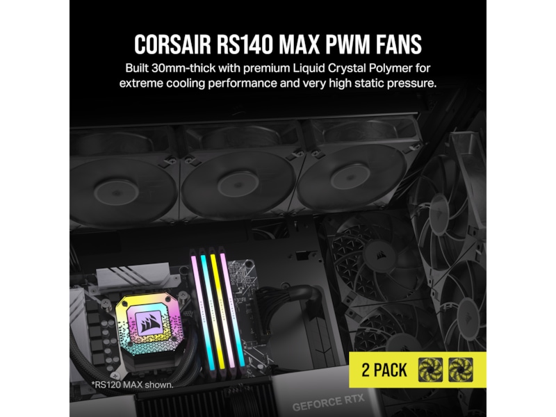 Corsair RS140 MAX PWM Thick Ventilator 2pk Blæsere