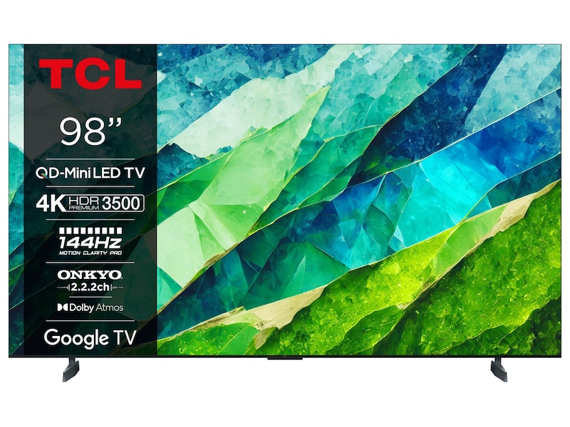 TCL 98" 98C855 QLED Pro 4K Google TV 144Hz Over 80 tommer TV