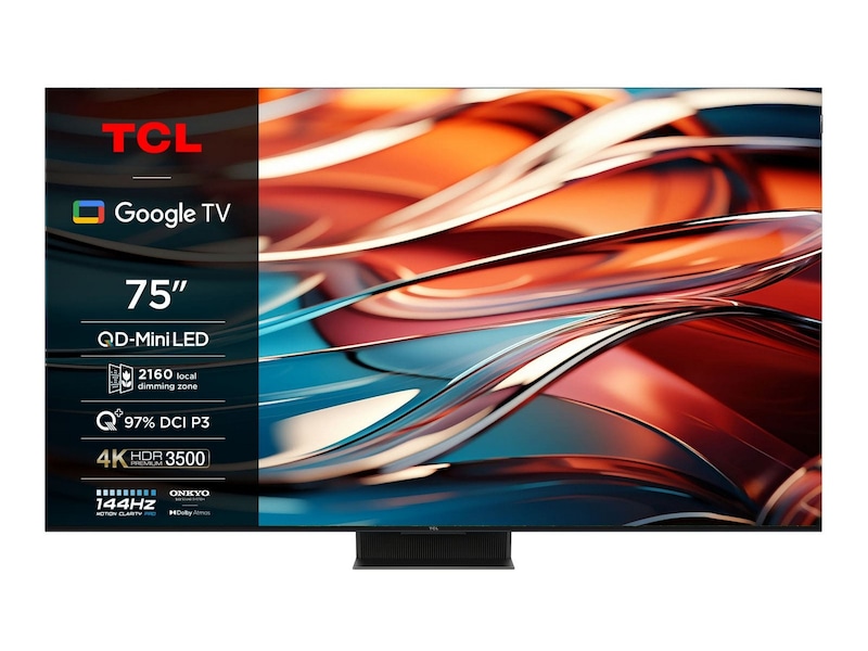 TCL 75" 75C855 QLED Pro 4K Google TV 144Hz 70 - 79 tommer TV