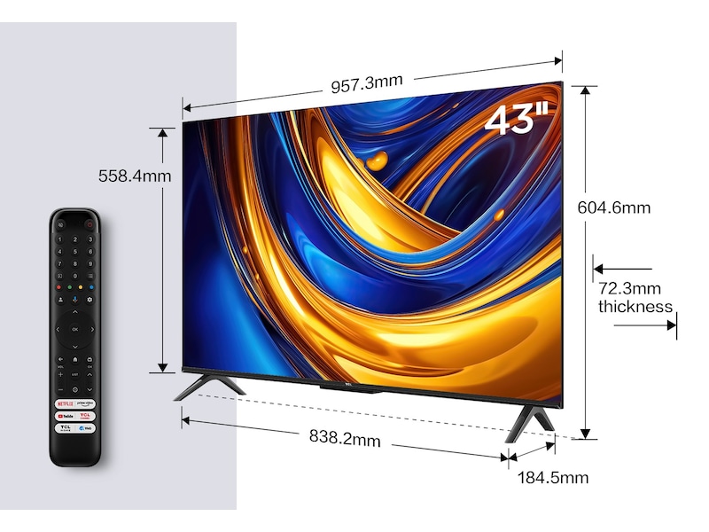 TCL 43" 43V6B 4K HDR Google TV 20 - 49 tommer TV