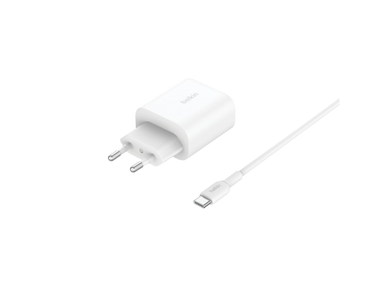 Belkin 3-i-1 Qi2 trådløs oplader (hvid) Trådløs oplader